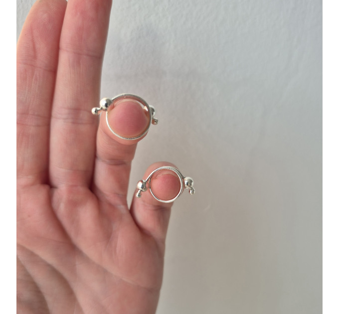 Fake nipple piercing - pair adjustable Barbell - handmade silver nipple bar
