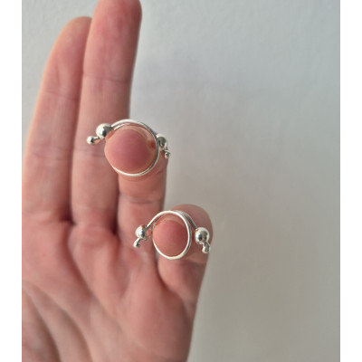 Fake nipple piercing - pair adjustable Barbell - handmade silver nipple bar