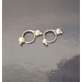 Non-Piercing Silver Nipple Rings with Natural White Pearls