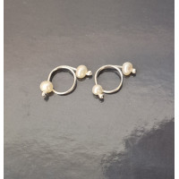 Non piercing nipple rings \ Fake nipple piercing with white pearls 