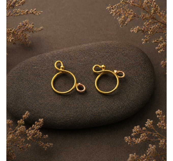 Handmade Brass Non-Piercing Nipple Rings with Side Loops (Pair)