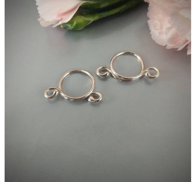 Handmade Sterling Silver Non-Piercing Nipple Rings with Side Loops (Pair)