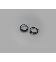 Oxidized Twisted Sterling Silver Non-Piercing Nipple Rings (Black)