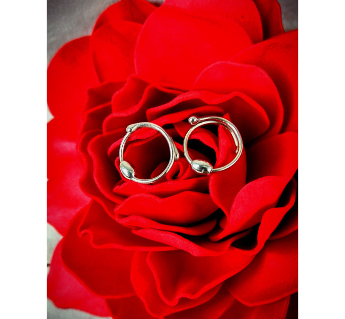 Non-Piercing Sterling Silver Nipple Rings with Rice-Shaped Beads (Pair)