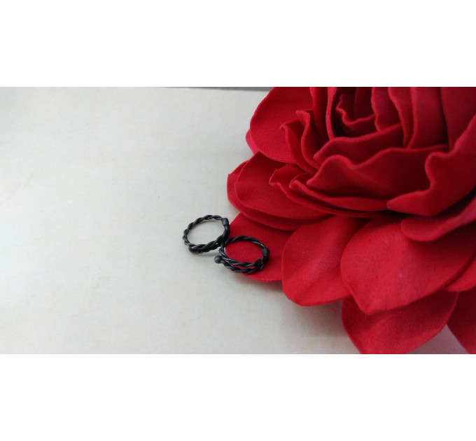 Oxidized Sterling Silver Twisted Non-Piercing Nipple Rings (Pair)