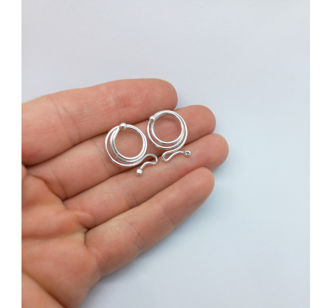 Sterling Silver Spiral Non-Piercing Nipple Rings (Pair)