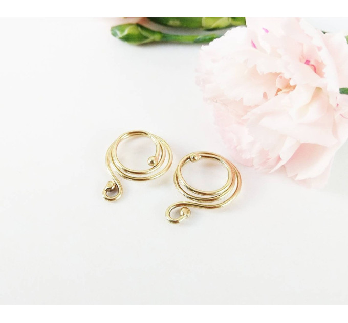 Handmade Brass Spiral Non-Piercing Nipple Rings (Pair)