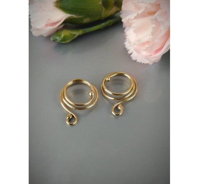 Handmade Brass Spiral Non-Piercing Nipple Rings (Pair)