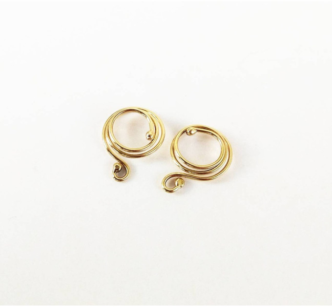 Handmade Brass Spiral Non-Piercing Nipple Rings (Pair)