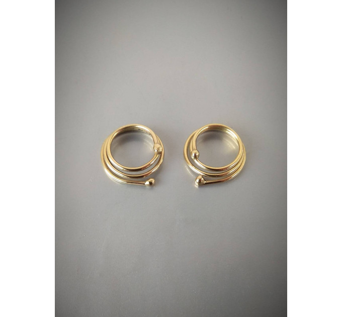 Handcrafted Brass Spiral Nipple Jewelry Pair