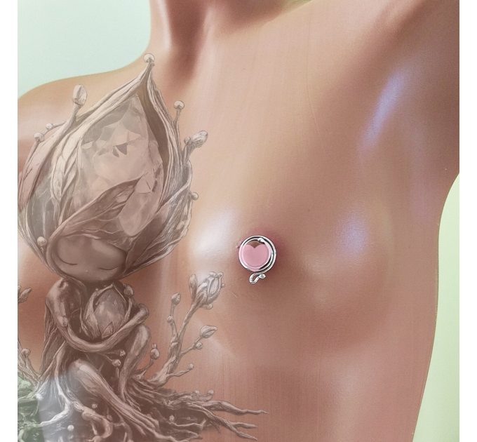 Sterling Silver Spiral Non-Piercing Nipple Rings (Pair)