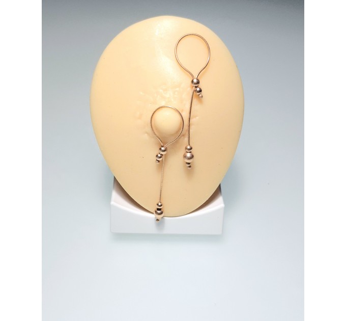 Non piercing nipple nooses, gold plated over sterling silver snake and beads