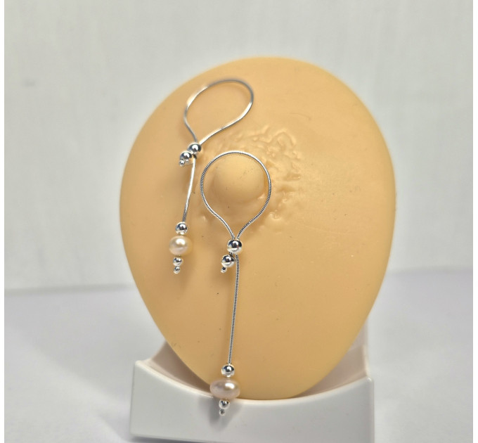 Adjustable Handmade Sterling Silver Breast Jewelry with Natural Pearls