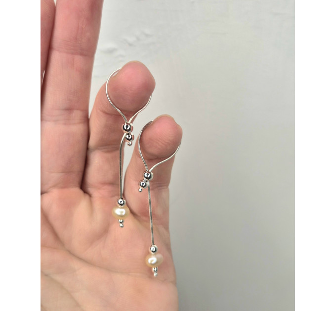 Adjustable Handmade Sterling Silver Breast Jewelry with Natural Pearls