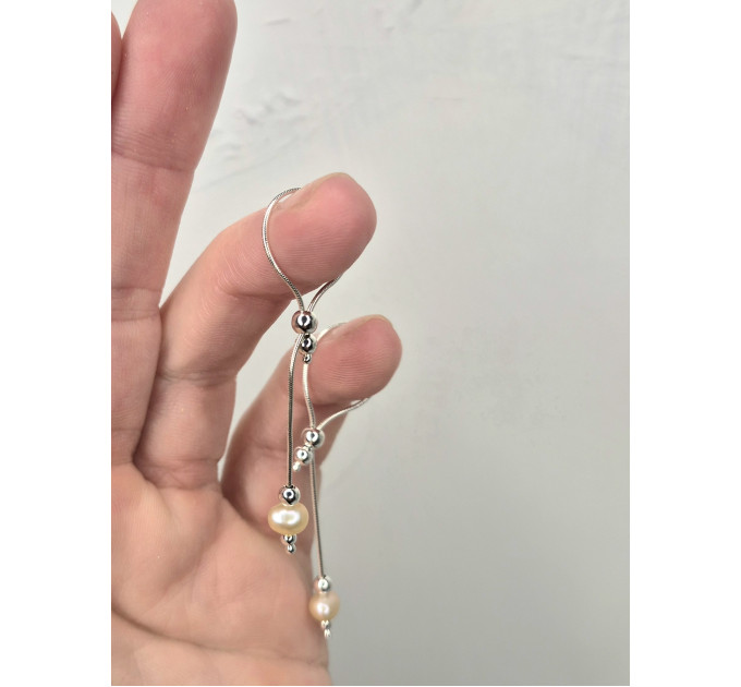 Adjustable Handmade Sterling Silver Breast Jewelry with Natural Pearls