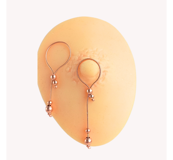 Handmade 14K Gold Plated Nipple Jewelry with Snake Chains