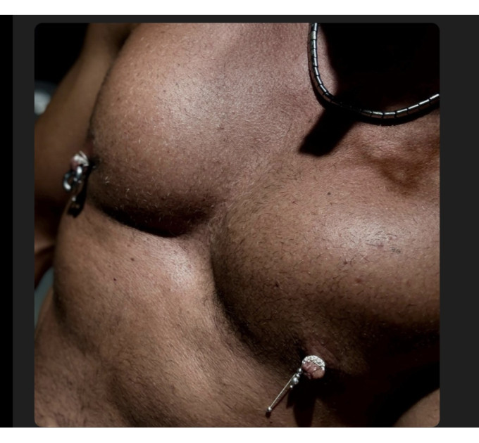 Non piercing nipple nooses, gold plated over sterling silver snake and beads