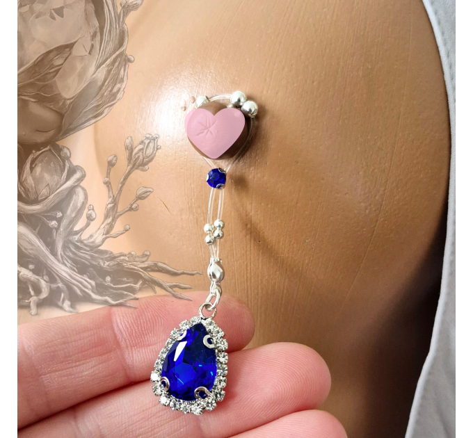 Crystal Nipple Rings – Handmade Fake Piercing with Silver Beads and Sparkling Glass Crystals, No Piercing Needed