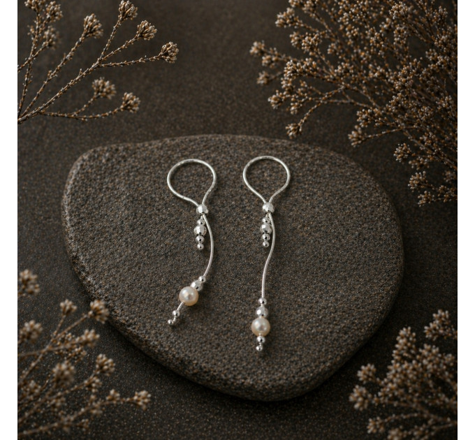 Adjustable Handmade Sterling Silver Breast Jewelry with Natural Pearls