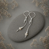 Handmade Sterling Silver Nipple  Jewelry with Natural  Pearls 