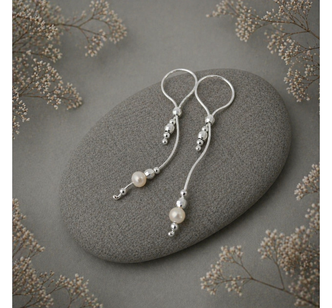 Adjustable Handmade Sterling Silver Breast Jewelry with Natural Pearls