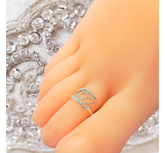 Sterling Silver Toe Ring Silver crown