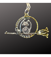 Wire wrapped Cat pendant - Sterling silver and brass