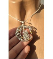 Handmade silver pendant with opal beads 