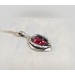 Silver yoni pendant with ruby