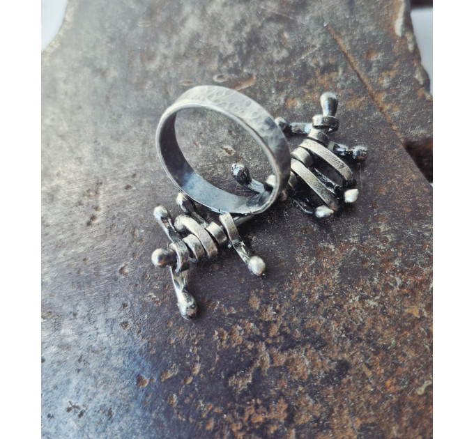 Handmade Articulated Sterling Silver R4ing with Moving Parts