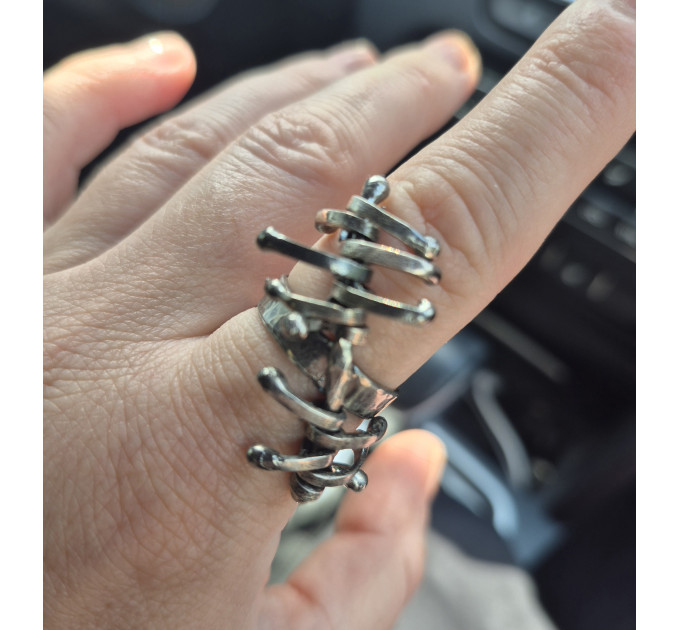 Handmade Articulated Sterling Silver R4ing with Moving Parts