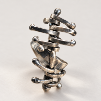 "Orbits Silver Ring , Handmade Fidget Ring with Moving Parts