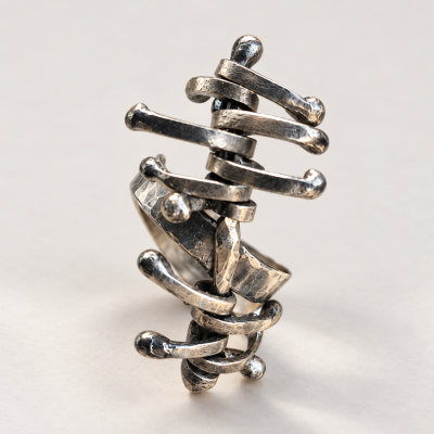 "Orbits Silver Ring , Handmade Fidget Ring with Moving Parts "Orbits Silver Ring , Handmade Fidget Ring with Moving Parts