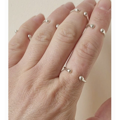 Minimalist Handmade Silver  R1 – Stackable Midi Rings by SilverBuds