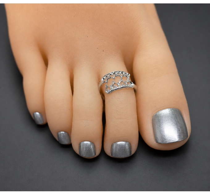 Sterling Silver Crown Toe Ring
