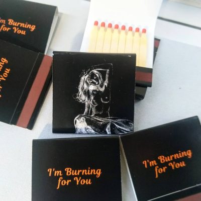 "I'm Burning for You" Matchbooks – Black Matches with Red Tips, 10-Pack